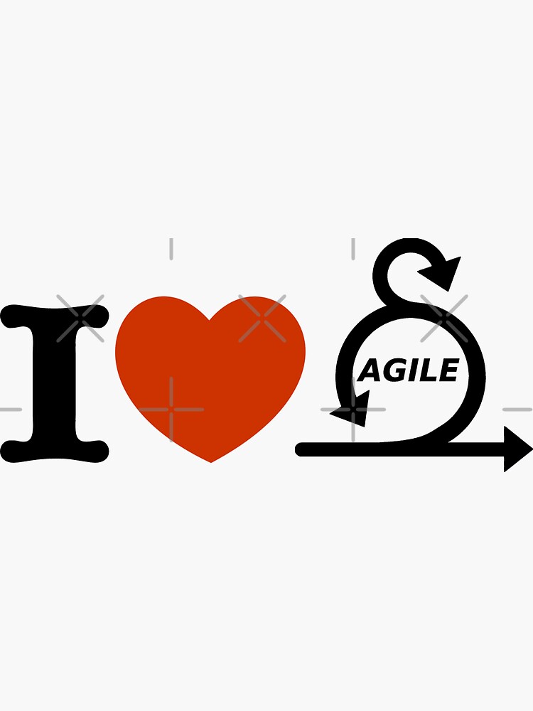 Thumbnail 3 of 3, Sticker, I love agile designed and sold by yourgeekside.