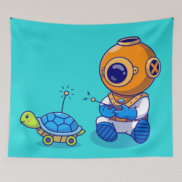 Item preview, Playful Diver Controlling Turtle designed and sold by hjian8219.
