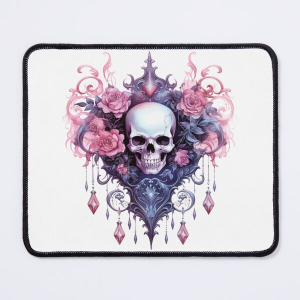 Item preview, Spooky Halloween Pink Flower Skull designed and sold by ArtFromBeyond.