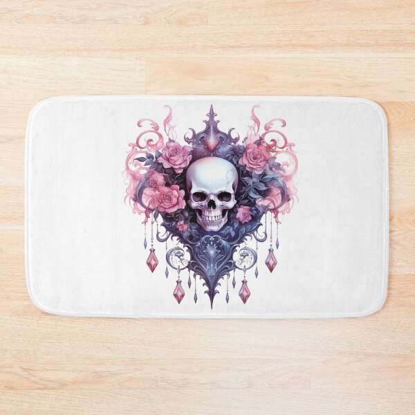 Item preview, Spooky Halloween Pink Flower Skull designed and sold by ArtFromBeyond.