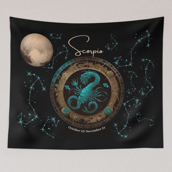Item preview, Scorpio Zodiac Sign Horoscope with its Ruling Planet Pluto designed and sold by ieluxury.