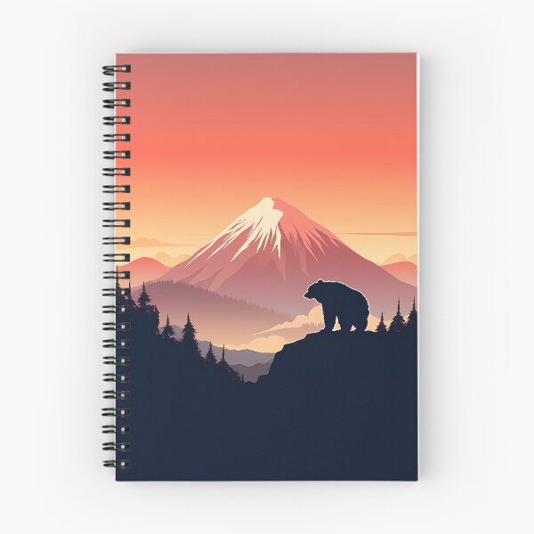 Item preview, Back view of a bear under mountain Fuji during golden hour designed and sold by sakurashorty.