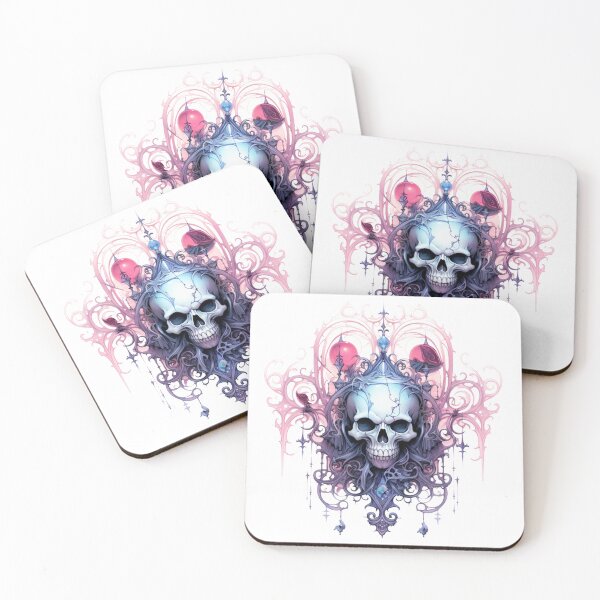 Item preview, Spooky Halloween Pink Flower Rose Skull designed and sold by ArtFromBeyond.