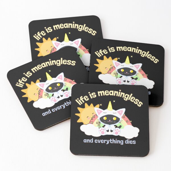 Item preview, Life Is Meaningless Black Cat designed and sold by ChiweenieHobbit.