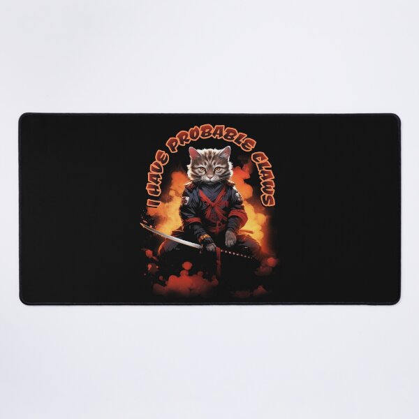 Item preview, Cool samurai cat, Fire Lawyer Cat designed and sold by Click-Like.