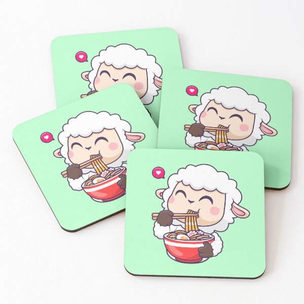 Item preview, Adorable Sheep Savoring Ramen Delight designed and sold by hjian8219.