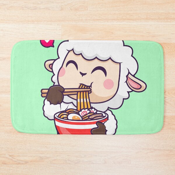 Item preview, Adorable Sheep Savoring Ramen Delight designed and sold by hjian8219.