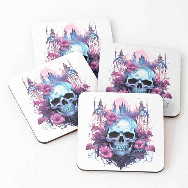 Item preview, Copy of Spooky Halloween Pink Flower Skull designed and sold by ArtFromBeyond.