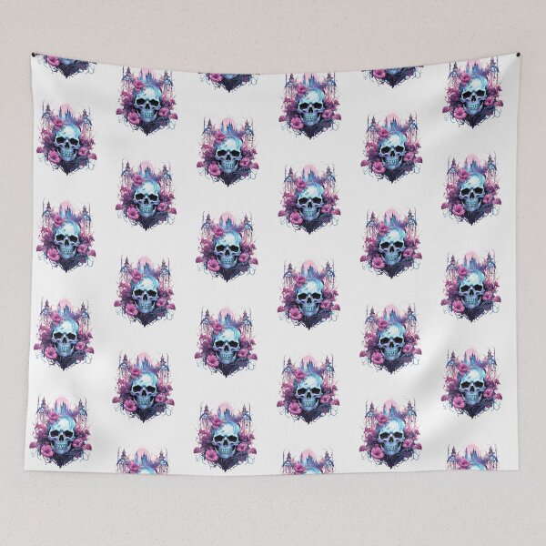 Item preview, Copy of Spooky Halloween Pink Flower Skull designed and sold by ArtFromBeyond.