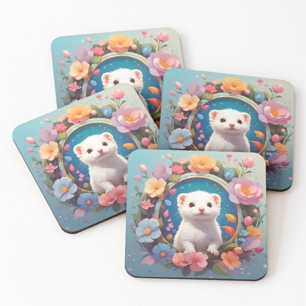Item preview, Whimsical Blooms and Playful Ferret designed and sold by Neranchara.