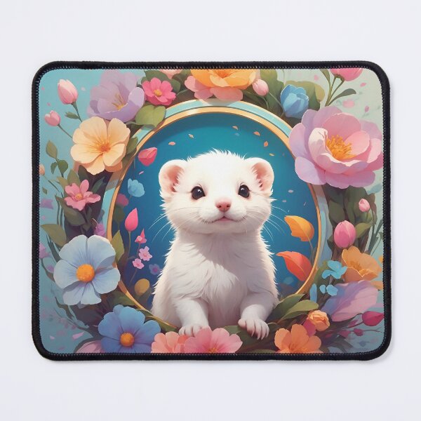 Item preview, Whimsical Blooms and Playful Ferret designed and sold by Neranchara.