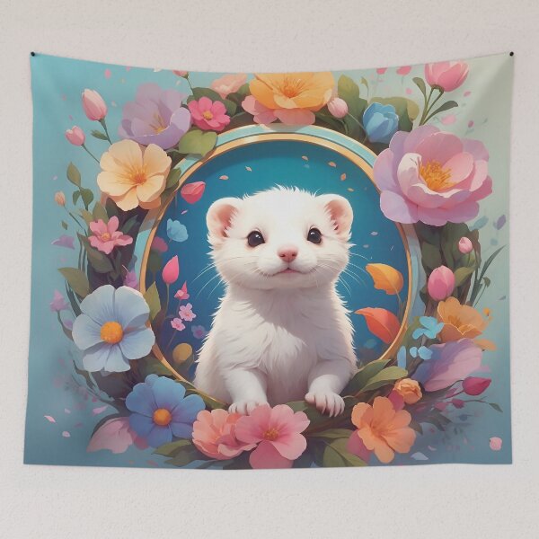 Item preview, Whimsical Blooms and Playful Ferret designed and sold by Neranchara.
