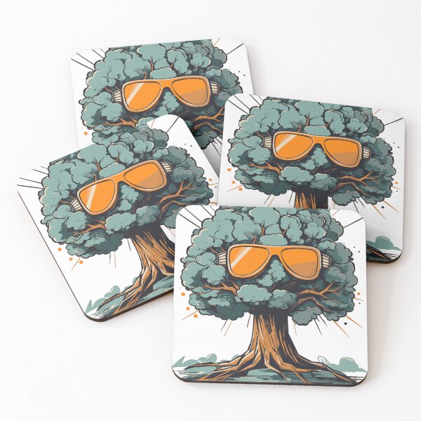 Item preview, Animated tree with leafy glasses and text "deep roots" designed and sold by dakaseli.