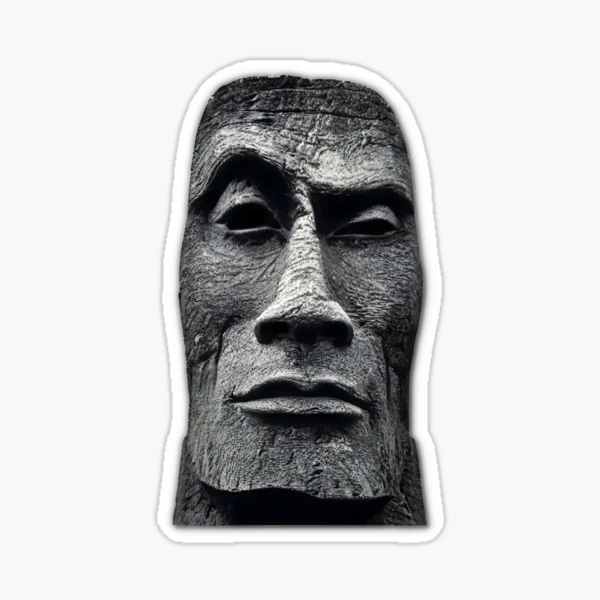 Moai Face Easter Island Statue Funny Gift Idea' Sticker