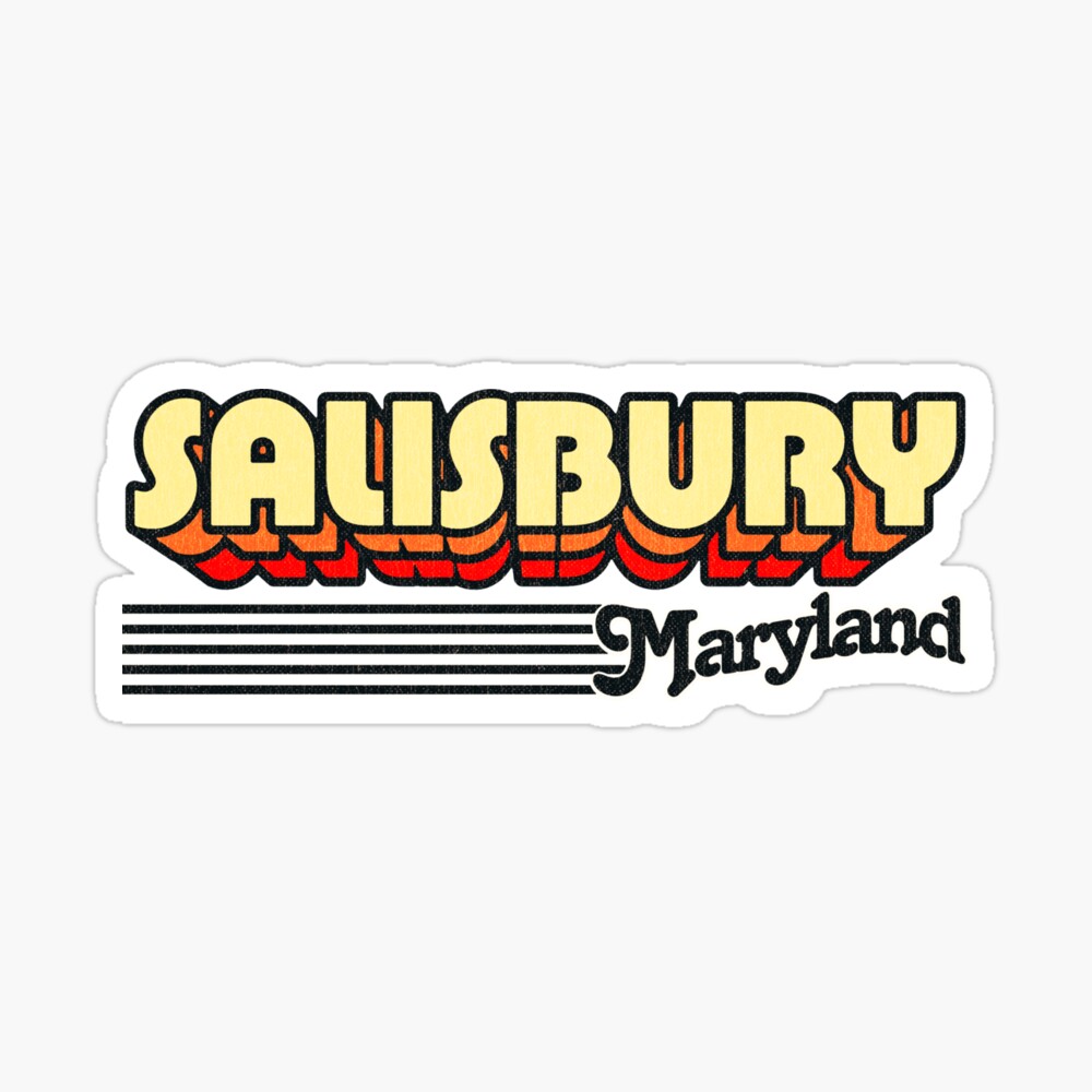 Salisbury, Maryland | Retro Stripes Sticker