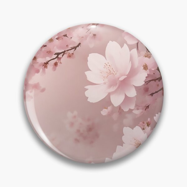 Artikelvorschau, Sakura Blossom Collage: Captivating Floral Art with Pastel Pink Backdrop entworfen und verkauft von CharmingChic.