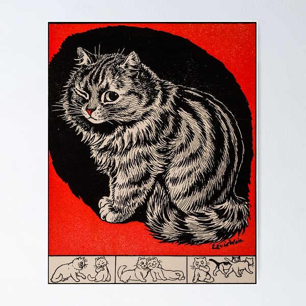  A Cat In The Gothic Style By Louis Wain Poster Canvas