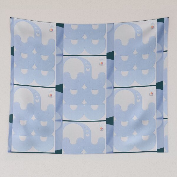 Item preview, get up beach bunny blue vinyl Sticker designed and sold by Bevatronk.