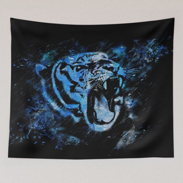 Item preview, Tiger Abstract Design In Shades Of Blue designed and sold by Heathermarie321.