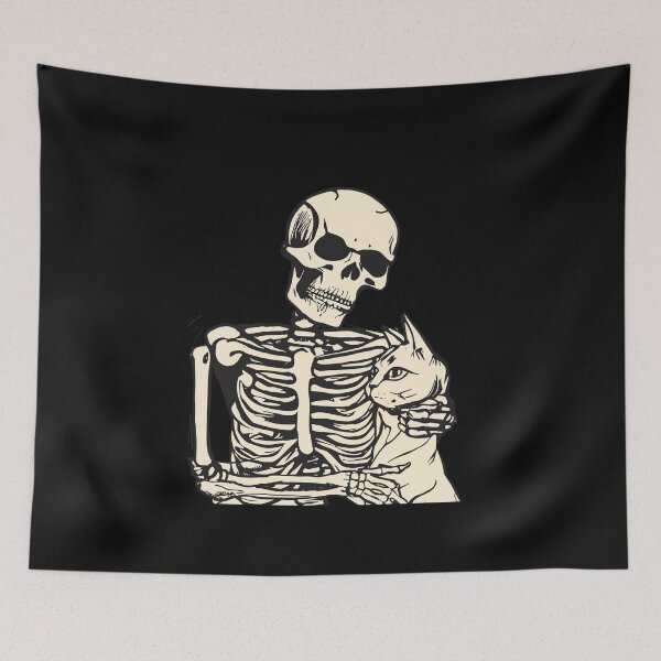 Item preview, Skeleton Holding A Cat Lazy Halloween Costume of Skull Cats Lover designed and sold by alenaz.