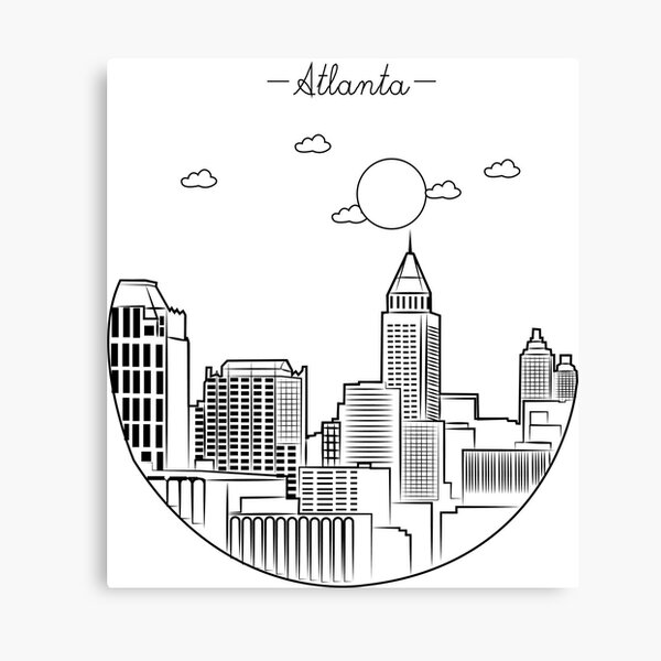Atl Georgia line drawing, Atlanta Georgia, Atlanta line drawing, Atlanta  drawing sports, Georgia print, Atlanta Falcons, Atlanta Braves, atl