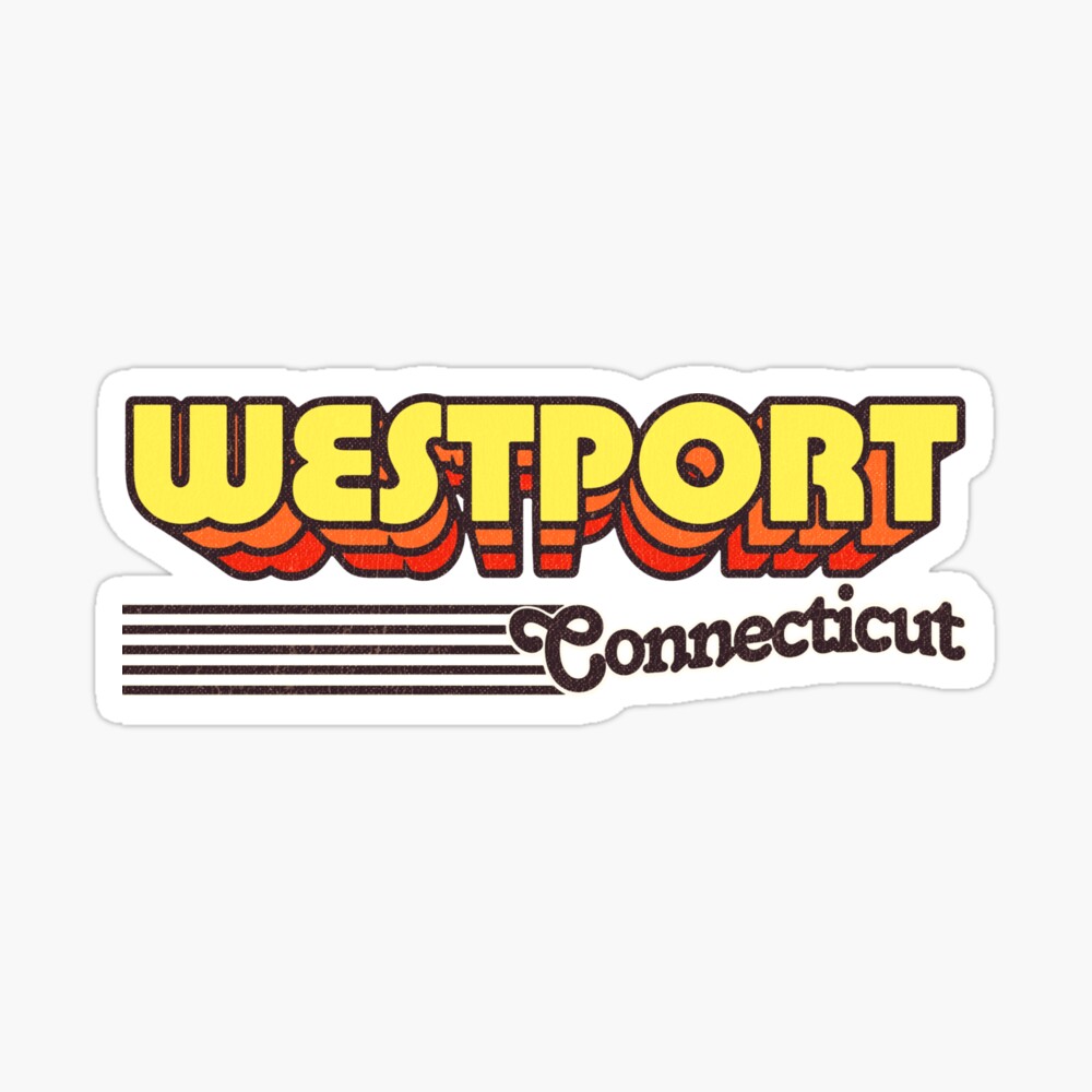 Westport, Connecticut | Retro Stripes Sticker