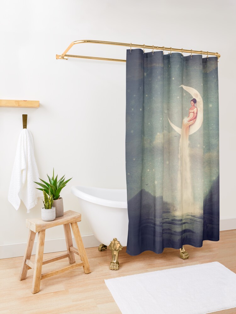 Alternate view of Moon River Lady Shower Curtain
