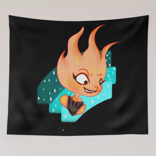 Item preview, Elemental Ember Blue background sticker designed and sold by SisterHaplo.