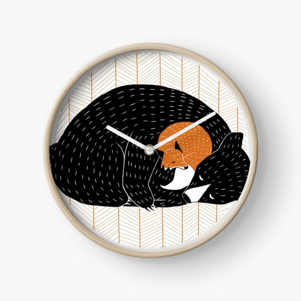 Renard et Ours Horloge