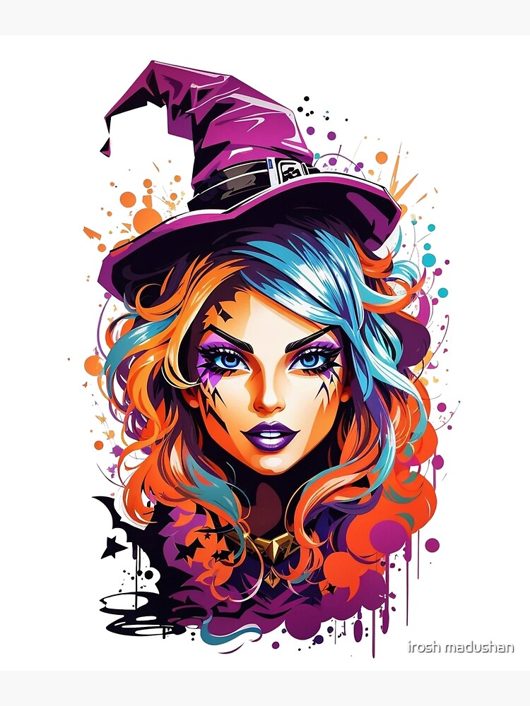 Wickedly Stylish Halloween: Witchy Charms, Colored Haunt, and Bat-tastic  Delights Poster for Sale by irosh madushan