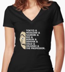 La casa de Papel Women's Fitted V-Neck T-Shirt