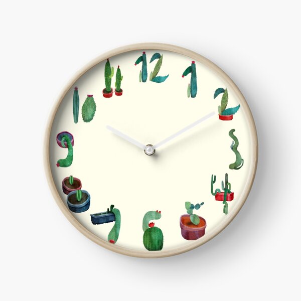 Vista previa del artículo con la obra «Reloj de cactus», diseñado y vendido por franciscomff.