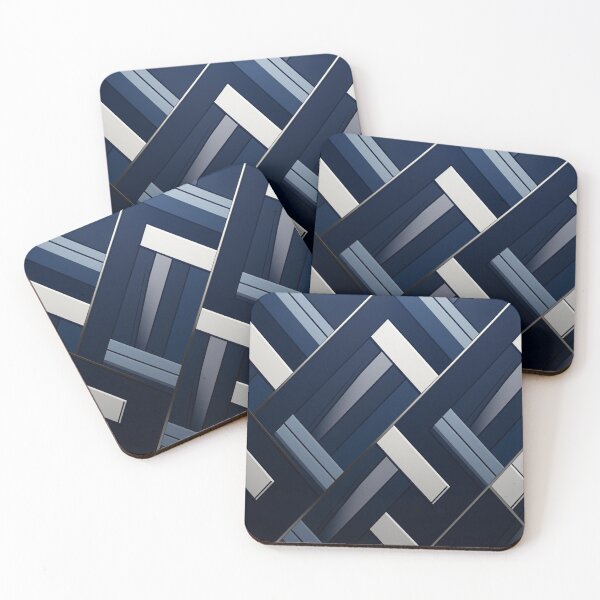 Item preview, Silver Streaks: Midnight Blue Meets Luminous Shine in Diagonal Stripes designed and sold by PaintbrushPlace.