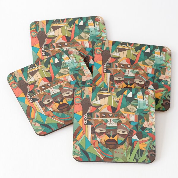 Item preview, "Cubism Unveiled: Mayan Warriors in Abstracted Splendor" designed and sold by Art-Vortex-fr.