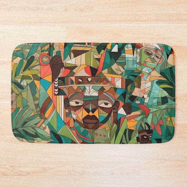 Item preview, "Cubism Unveiled: Mayan Warriors in Abstracted Splendor" designed and sold by Art-Vortex-fr.