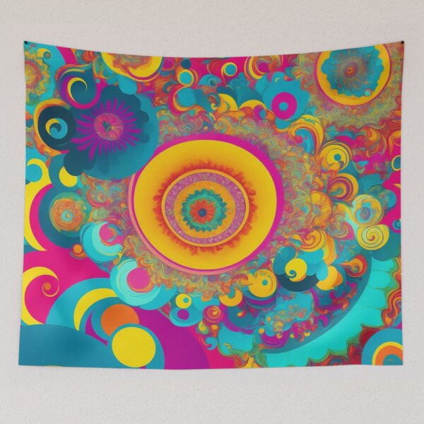 Item preview, Flower Power Colourful Flower Pattern designed and sold by druidwolfart.