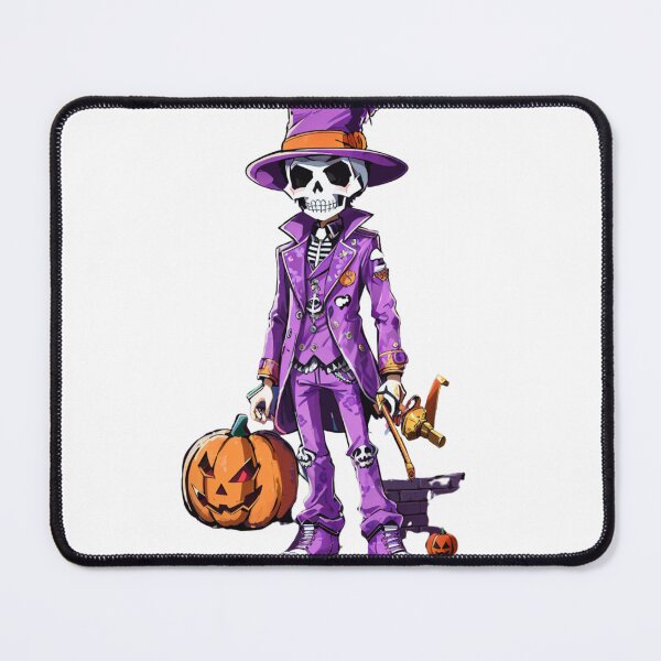 Item preview, Purple-Clad Skeleton: Pumpkin Enchanter on Redbubble designed and sold by irosh madushan.