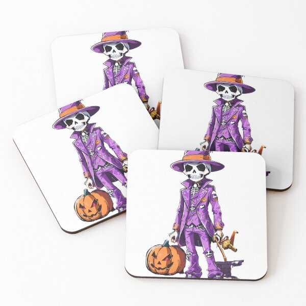 Item preview, Purple-Clad Skeleton: Pumpkin Enchanter on Redbubble designed and sold by irosh madushan.