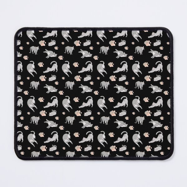 Item preview, Cat and Paws Pattern on black background designed and sold by Crazy-art-land.