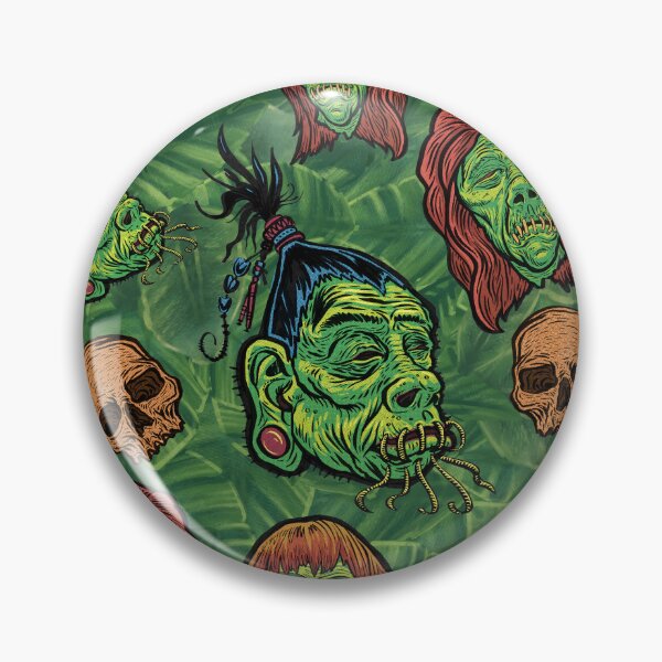 Aperçu de l'œuvre Crânes à tête rétrécie, motif Tiki créée et vendue par Willsstudio.