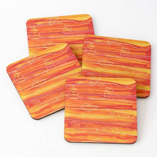 Item preview, Orange hues alcohol ink abstract art  designed and sold by Klostee.