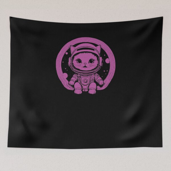 Item preview, Cute Kitten Astronaut - Fuchsia designed and sold by Soulemotion.