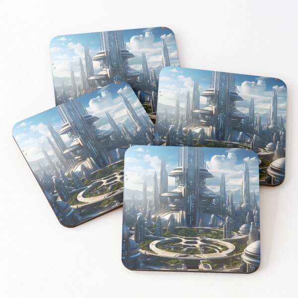 Item preview, Sleek Futuristic City of Tomorrow | Digital Art Decor designed and sold by Shirtastically.