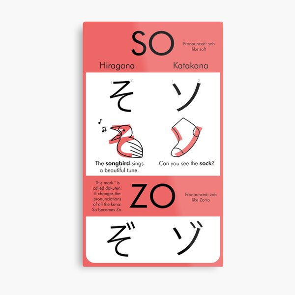 Learning Hiragana Katakana E Metal Print By Annuttin Redbubble