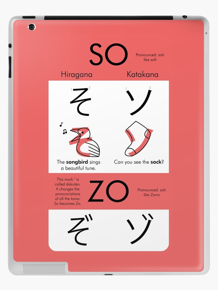 Learning Hiragana Katakana So Zo Ipad Case Skin By Annuttin Redbubble