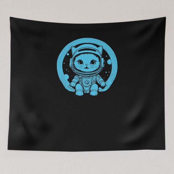 Item preview, Cute Kitten Astronaut - Light Blue designed and sold by Soulemotion.