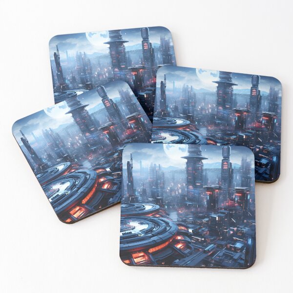 Item preview, Futuristic Cyberpunk Cityscape | Digital Art designed and sold by Shirtastically.