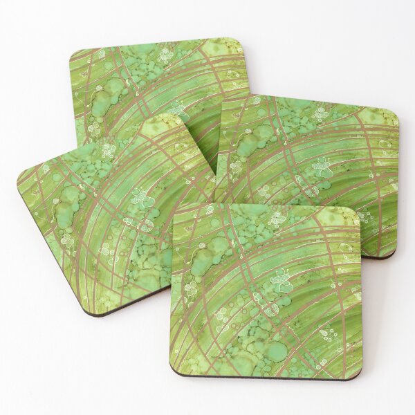 Item preview, Green hues abstract alcohol ink art designed and sold by Klostee.
