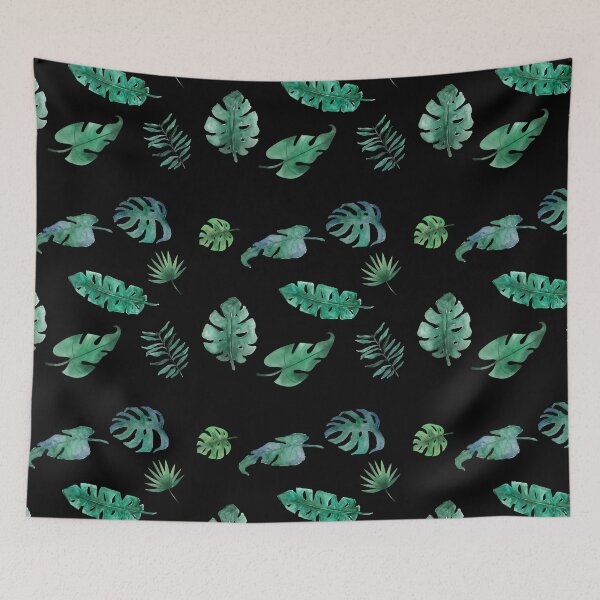 Item preview, Watercolor green tropical leaf pattern designed and sold by Crazy-art-land.