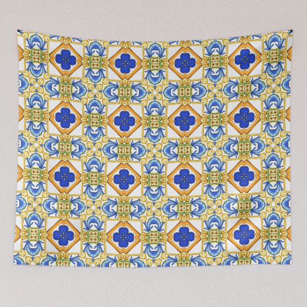 Item preview, Summer,blue tiles,mosaic,Sicilian style, pattern  designed and sold by MariaMarinova.